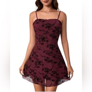Floral Burgundy Dress
